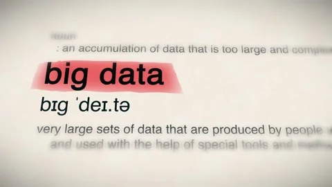 The Word big data in a Dictionary Animation Stock Footage 302032871