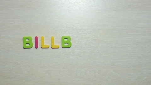 Word billboard is made up of plastic colored letters Stock Footage 79848612