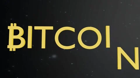 Word Bitcoin from running chars Stock Footage 64216291