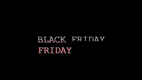 The Word 'BLACK FRIDAY' Text Animation with Glitch Effect on Black Background 4K Stock Footage 282187408