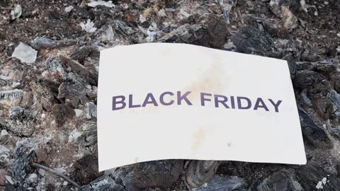 Word Black friday on a white sheet of paper burns into a fire against. Vídeo Stock 140403035