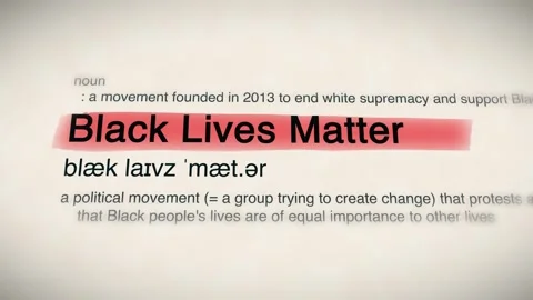 The Word Black Lives Matter in a Dictionary Animation Stock Footage 302031952