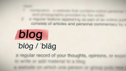 The Word blog in a Dictionary Animation Stock Footage 243594820