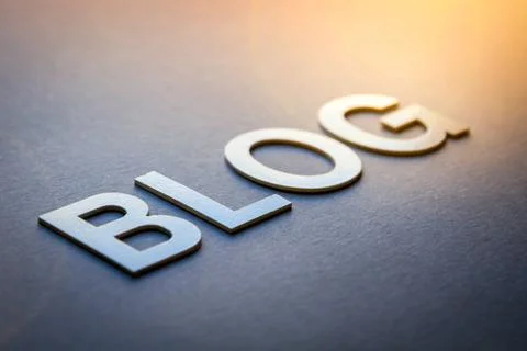 Word blog written with white solid letters Foto stock