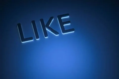 The word like with blue light 3d rendering of the word like with blue ligh... Stock Photos