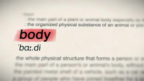 The Word body in a Dictionary Animation Stock Footage 302033977