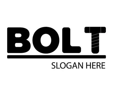 The word Bolt. Black vector template. Logo design for business. Stock Illustration