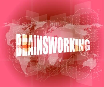 Word brainsworking on touch screen technology background Stock Illustration