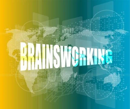Word brainsworking on touch screen technology background Stock Illustration