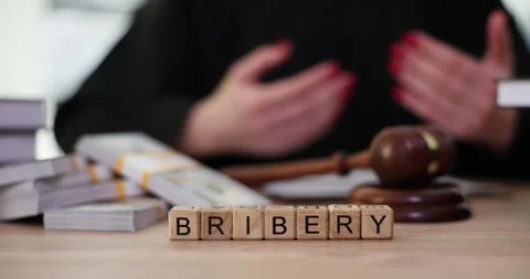 Word Bribery Made Of Cubes Against Judge... | Stock Video | Pond5