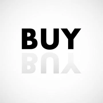 The word BUY in mirror reflection. Vector Stock Illustration