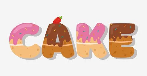 Word CAKE logo stylized as sweets - Vector Stock Illustration