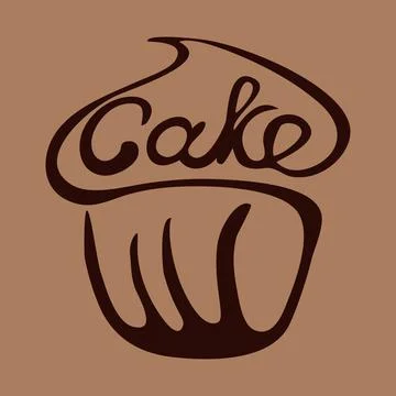 Word CAKE logo stylized as sweets - Vector Stock Illustration