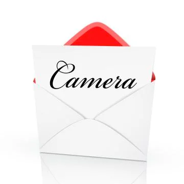 The word camera on a card Stock Illustration