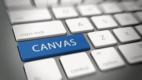 Word "CANVAS" on a key on a keyboard Stock Illustration