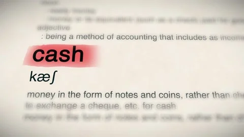The Word cash in a Dictionary Animation Stock Footage 302032921