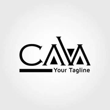 Word CAVA vector logo design template Stock Illustration