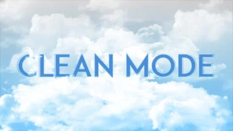 Word CLEAN MODE in the clouds and colorful sky Stock Illustration