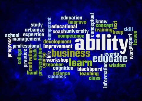 Word Cloud with ABILITY concept create with text only Stock Illustration