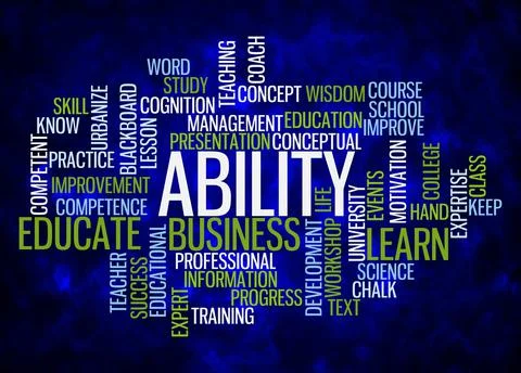 Word Cloud with ABILITY concept create with text only Illustrazione stock