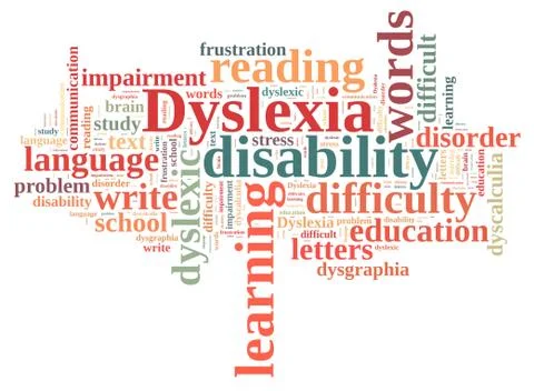 Word cloud about dyslexia Stock Illustration