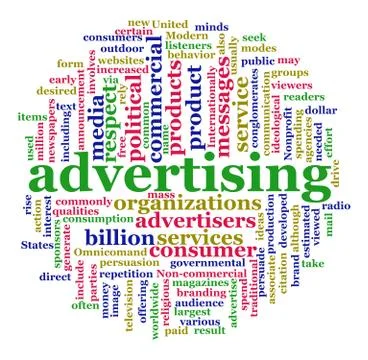 Word cloud of advertising Stock Illustration