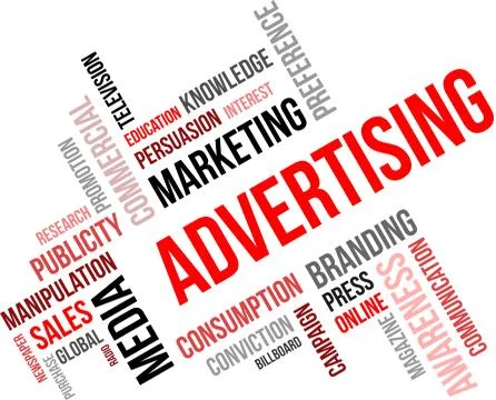 Word cloud - advertising Stock-Illustration