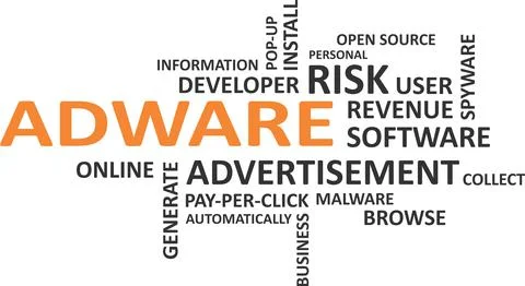 Word cloud - adware Stock Illustration
