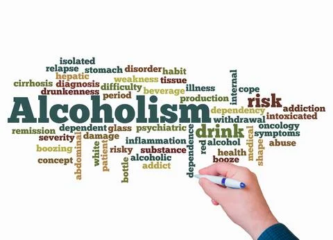 Word Cloud with ALCOHOLISM concept create with text only Stock Illustration
