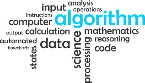 Word cloud - algorithm Stock Illustration