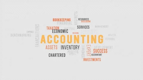 Word Cloud Alpha Backround Accounting Side Stock Footage 291687652