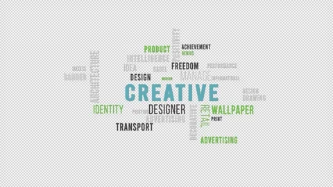 Word Cloud Alpha Backround Creative Video stock 291698474