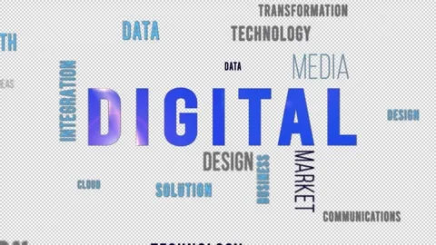 Word Cloud Alpha Backround DIGITAL Blue Video stock 291688739