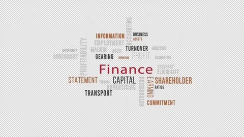 Word Cloud Alpha Backround Finance Side Video stock 291700563