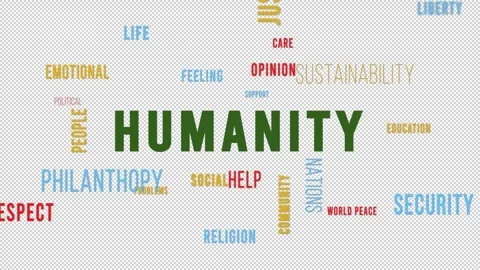 Word Cloud Alpha Backround Humanity Side Video stock 291690115