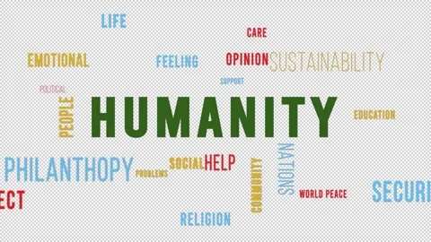 Word Cloud Alpha Backround Humanity Video stock 291690340