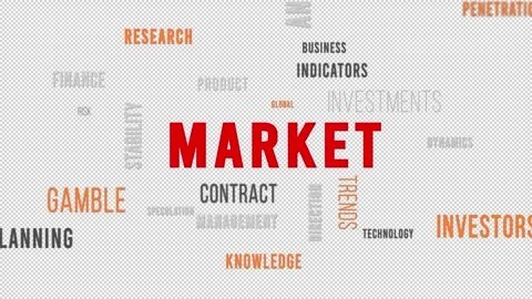 Word Cloud Alpha Backround Market Side Video stock 291690179