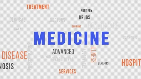 Word Cloud Alpha Backround Medicine 스톡 동영상 291690807