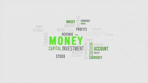 Word Cloud Alpha Backround Money 스톡 동영상 291690954