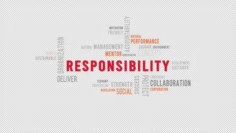 Word Cloud Alpha Backround Responsibility Side 動画素材 291691327