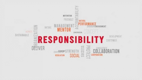 Word Cloud Alpha Backround Responsibility Video stock 291691375