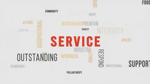 Word Cloud Alpha Backround Service Side Stock-Footage 291691787