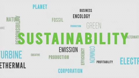 Word Cloud Alpha Backround Sustainability Stock Footage 291709965