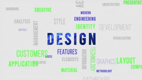 Word Cloud Alpha Design Stock Footage 291719026