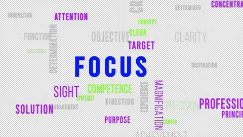 Word Cloud Alpha Focus Vídeo Stock 291719221