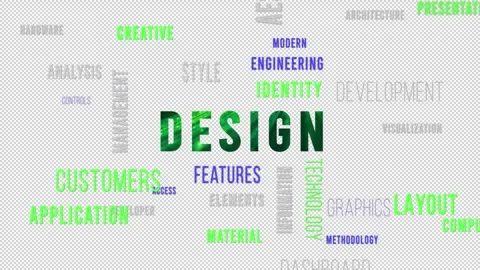 Word Cloud Alpha Green Design Video stock 291719372