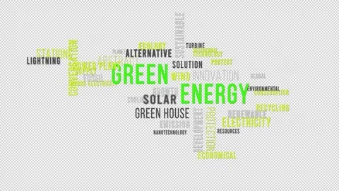 Word Cloud Alpha Green Energy 스톡 동영상 291677596