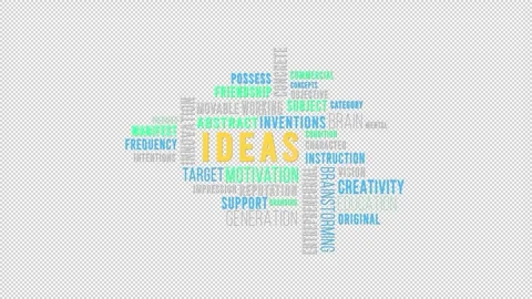 Word Cloud Alpha Ideas Stock Footage 291715405