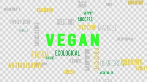Word Cloud Alpha Vegan Stock Footage 291720929