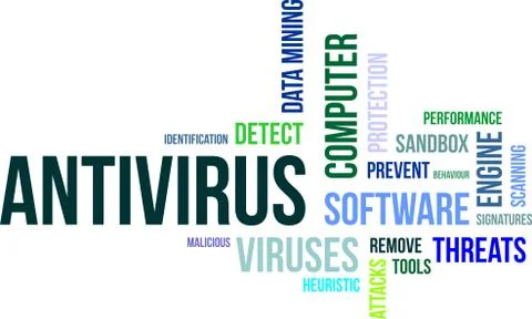 Word cloud - antivirus Stock Illustration